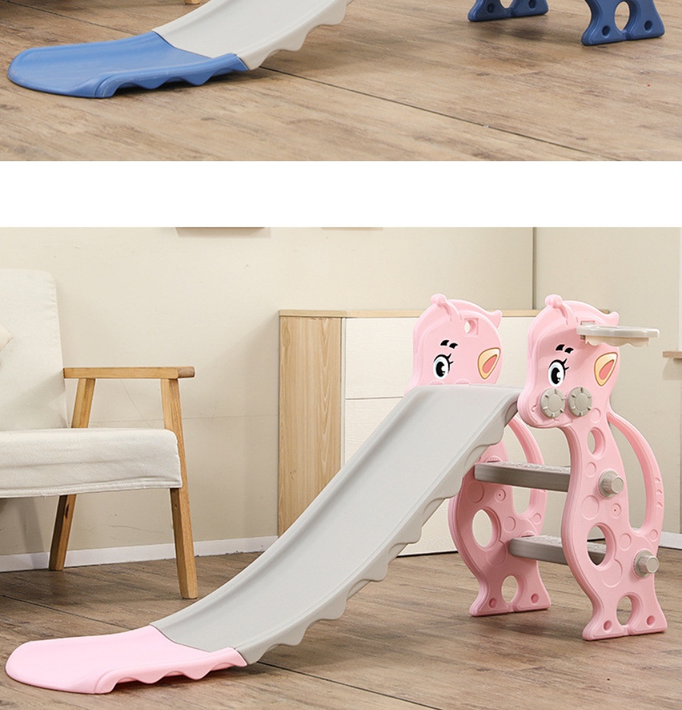 Baby Slide with Basketball Hoop Children Indoor Safety Slide Playground  Kids Small Slide Toys
