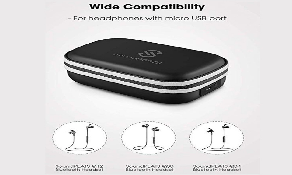 SoundPEATS Charging Case for Bluetooth Wireless Earphones Portable