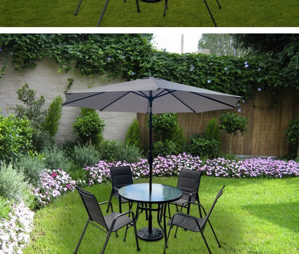 small umbrella table and chairs