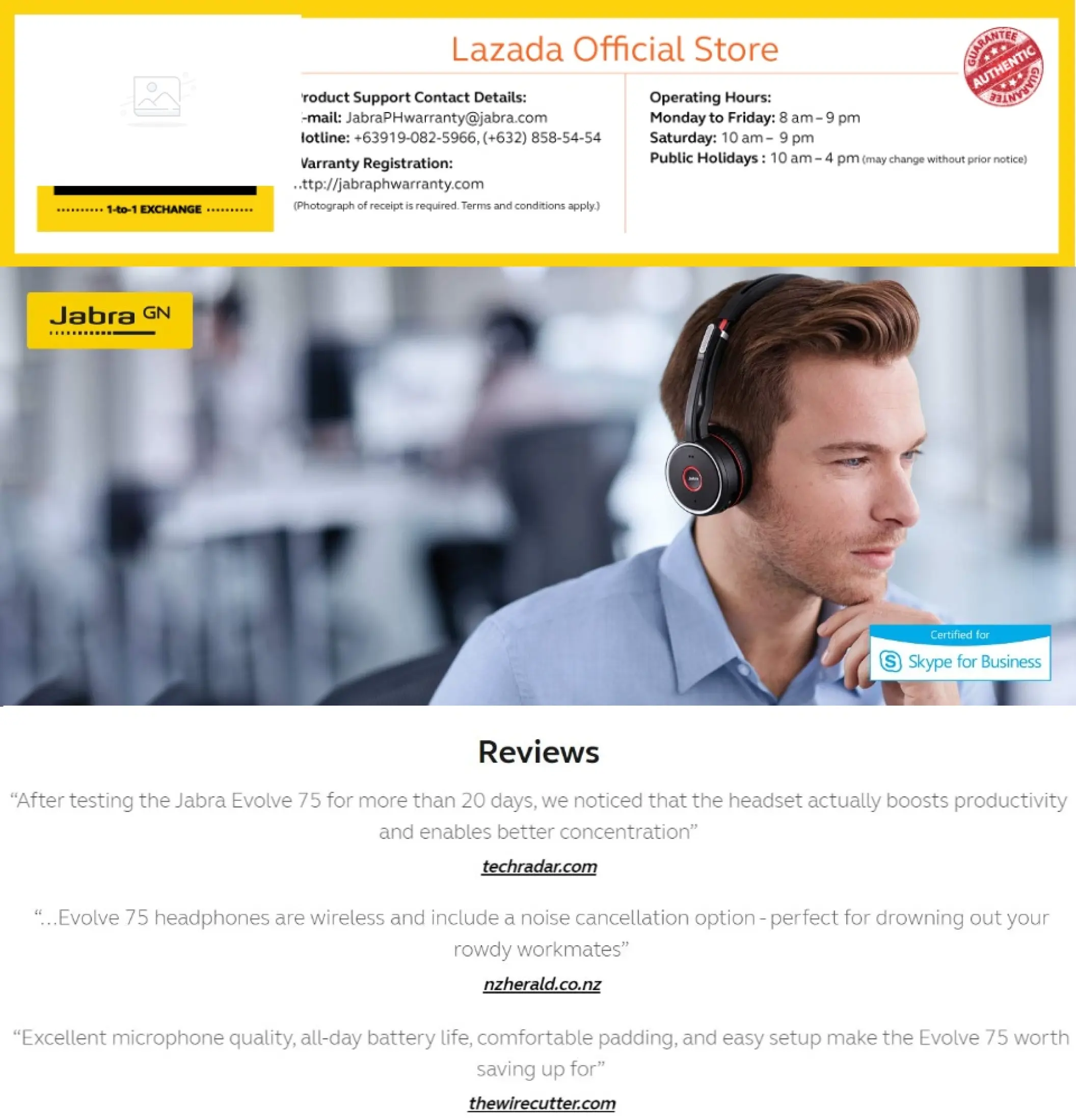 jabra evolve 75 ms with active noise cancellation
