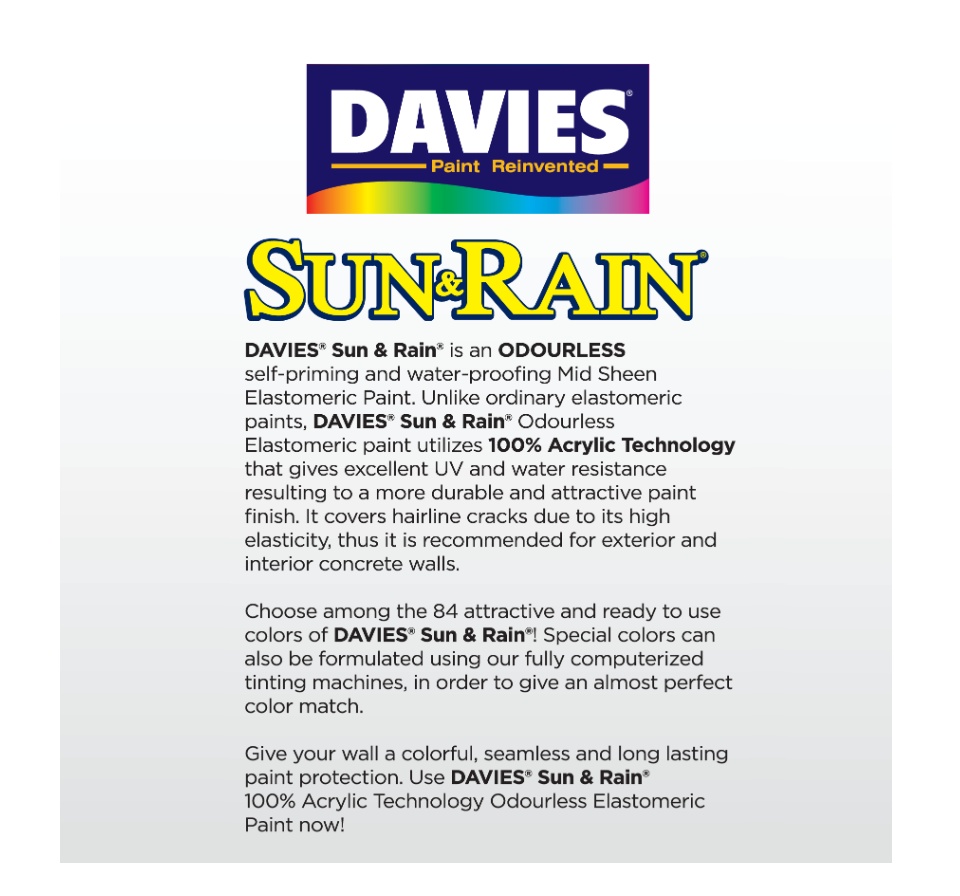 DAVIES® SUN & RAIN® 220 Azure Blue Elastomeric Paint