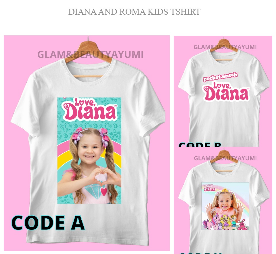 Children'S Pink Tshirts Newly Girls T-Shirt Cute The Kids Diana And Roma  Show Print Summer Fashion Girl Clothes Tops
