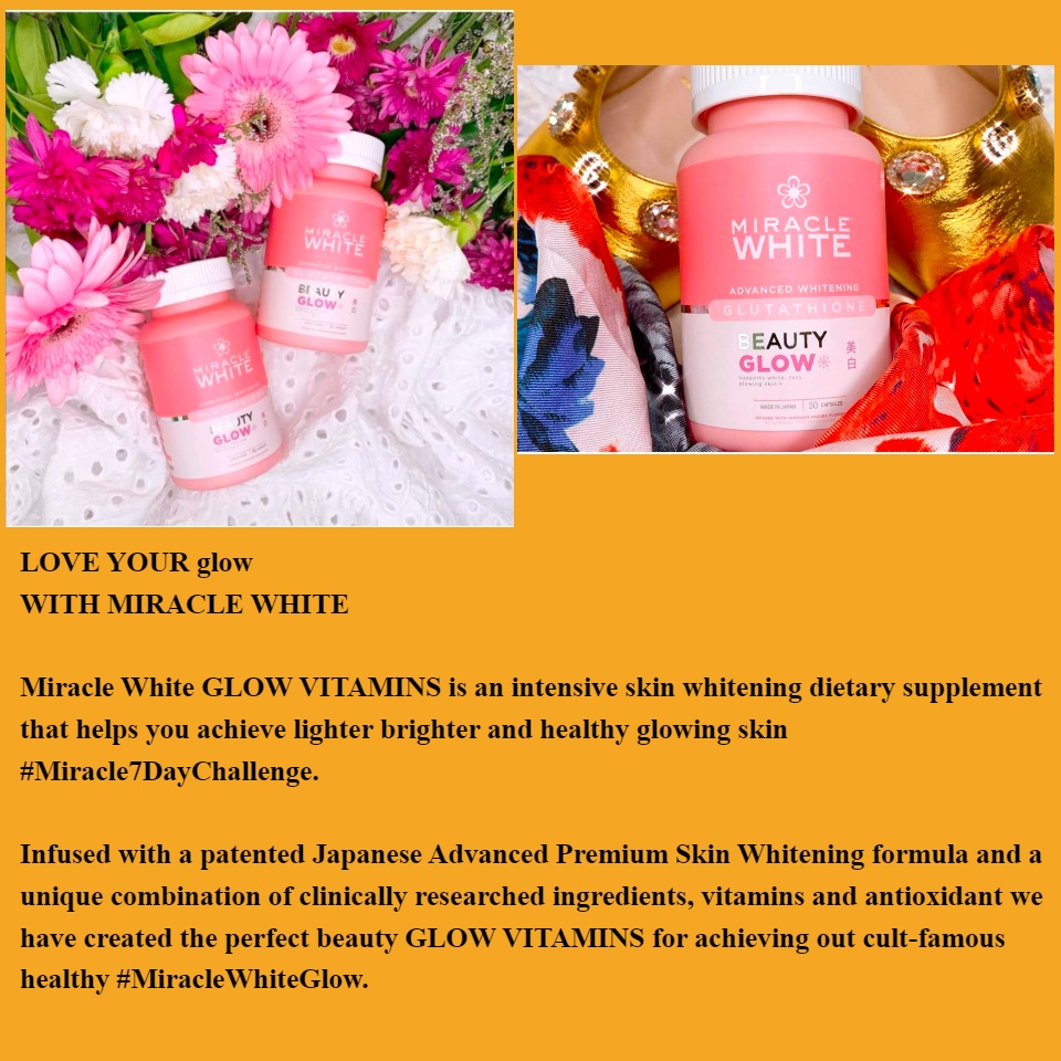 Miracle White Advance Whitening Glutathione Capsules || Tita Marge ||  Japanese Sakura Flower Extract Collagen Skin Elasticity Detoxify And  Brighten Skin Healthy Rosy Glow - Lazada