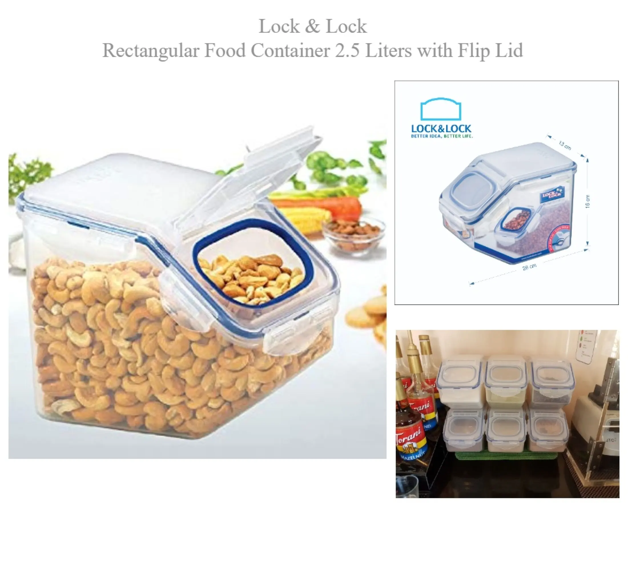 Locknlock Flip Top Kitchen Caddy 2 5l Hpl701 For Grains Flour Milk And More Bpa Free Lazada Ph