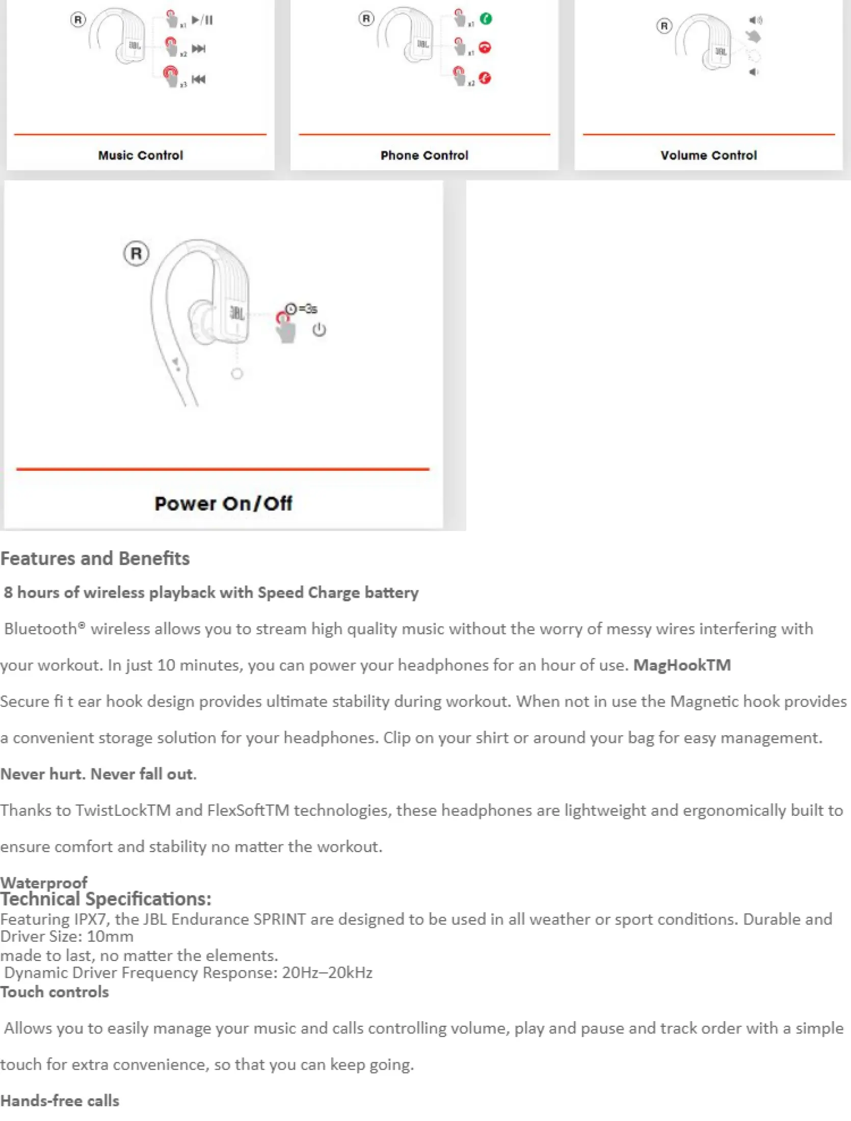 jbl endurance sprint volume control