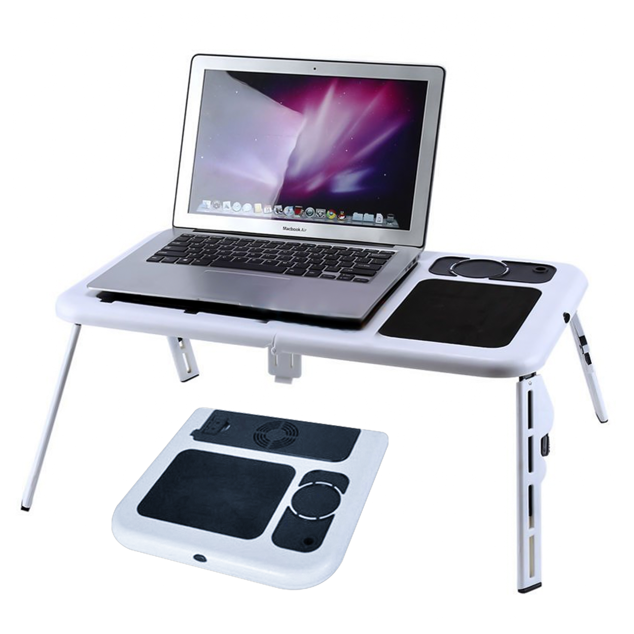 E Table Foldable Laptop Cooler Table Bedside Multi Functional