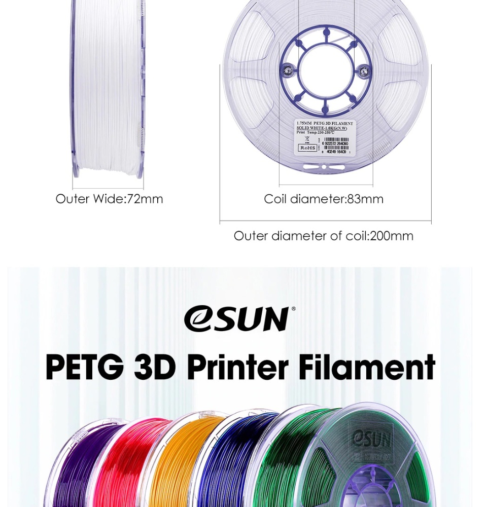 eSUN PETG Filament 1.75mm PETG 1KG for 3D Printer