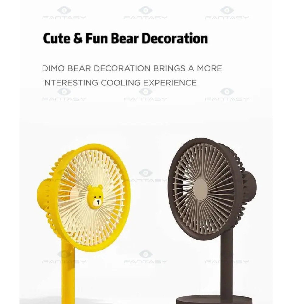 Fantasy Amuse E Life Solove Dimo Xiaomi Mijia Youpin Mini Protable Stand Fan With Cute Bear Decorative Stickers N9 P Table Moving Head Fan Cooling Fan Handheld Fan Super Mute Slient Protable