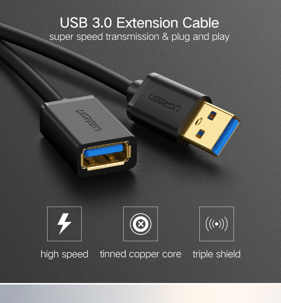 UGREEN USB Extension Cable Super Speed USB 2.0 Cable Male to Female ...