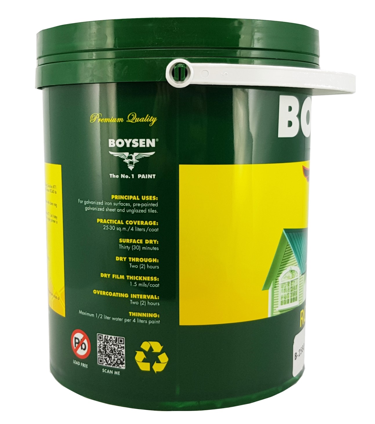 Boysen Roofgard Roof Paint 4L Colors Laguna White, Orient Gold