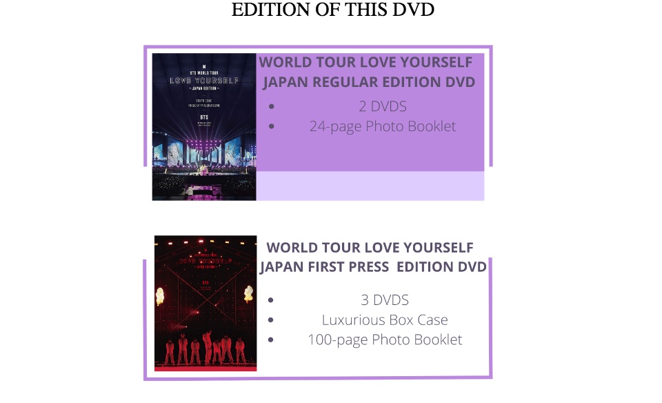 BTS DVD LOVE YOURSELF JAPAN edition MAP OF THE SOUL ONE セット