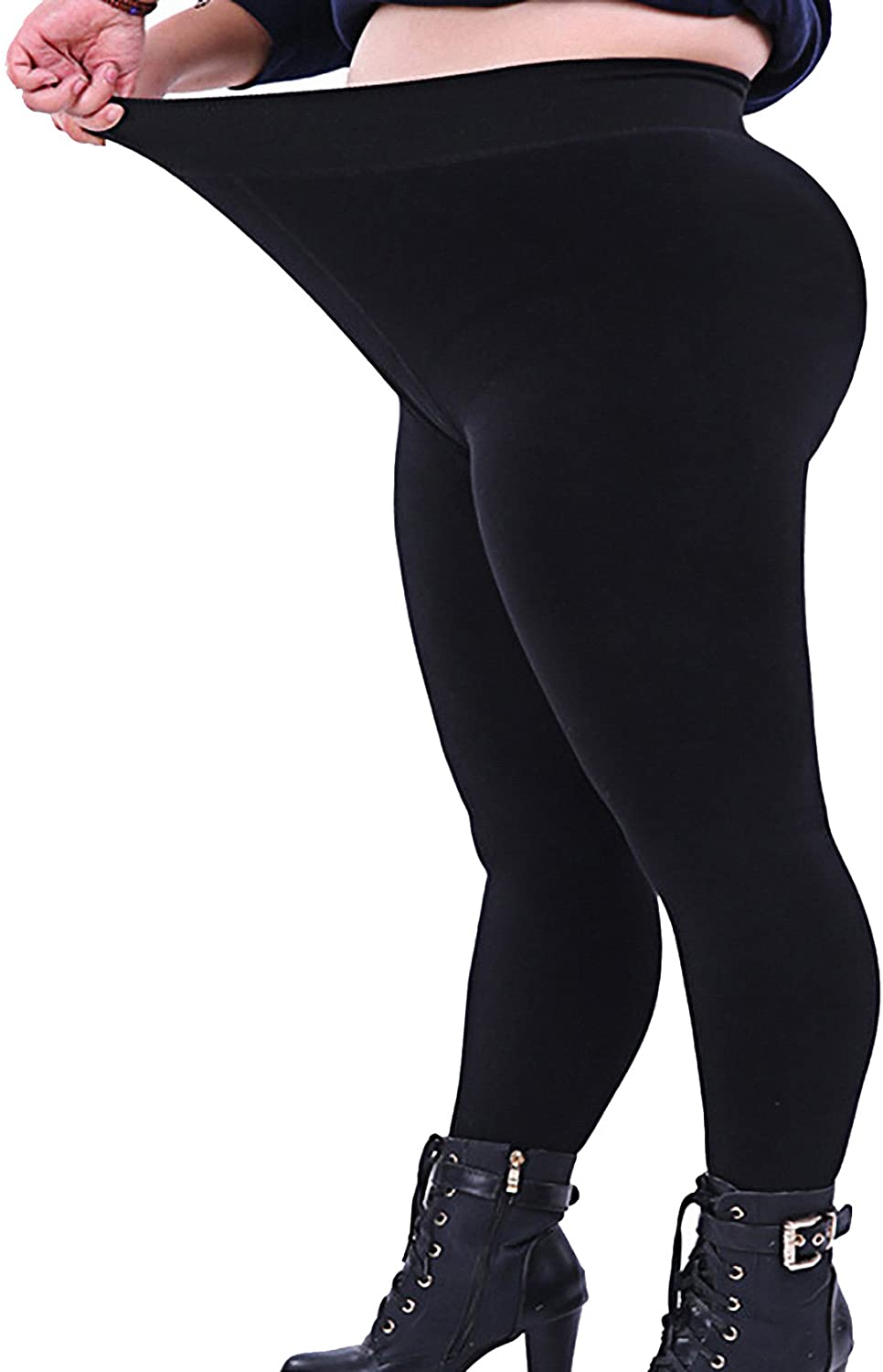 PLUS SIZE Leggings (XL-3XL) High Waist Stretch Leggings Pants Black for  women big size