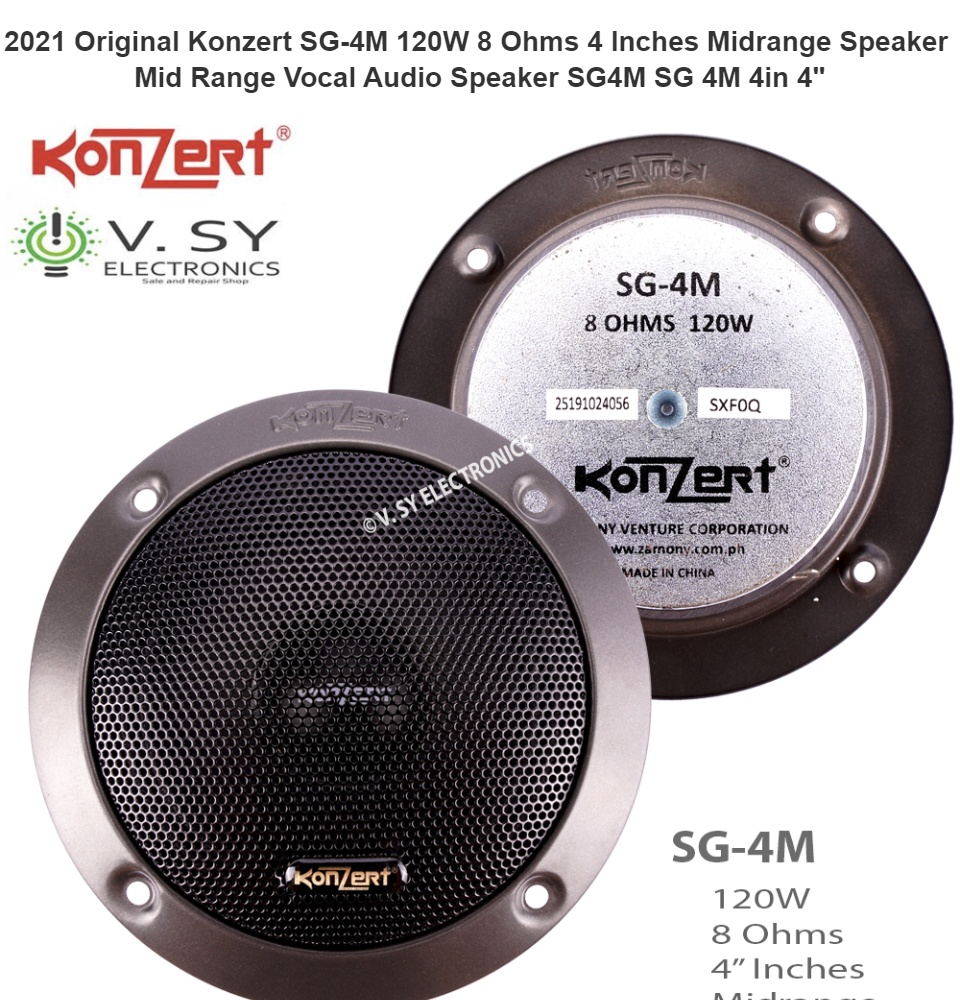 Original 2024 Konzert SG-4M 120W Ohms Inches Midrange Speaker