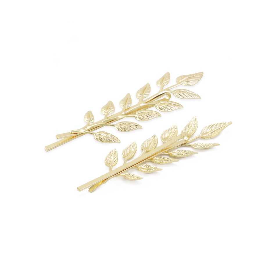 Twinkle Fashion Gold Plated Greek Laurel Leaf Bobby Pin Barrette