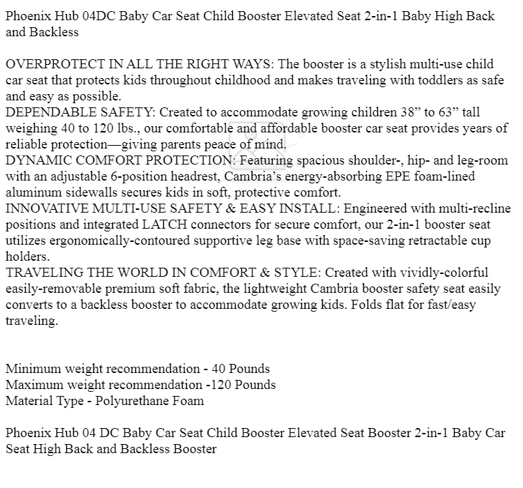 booster minimum weight