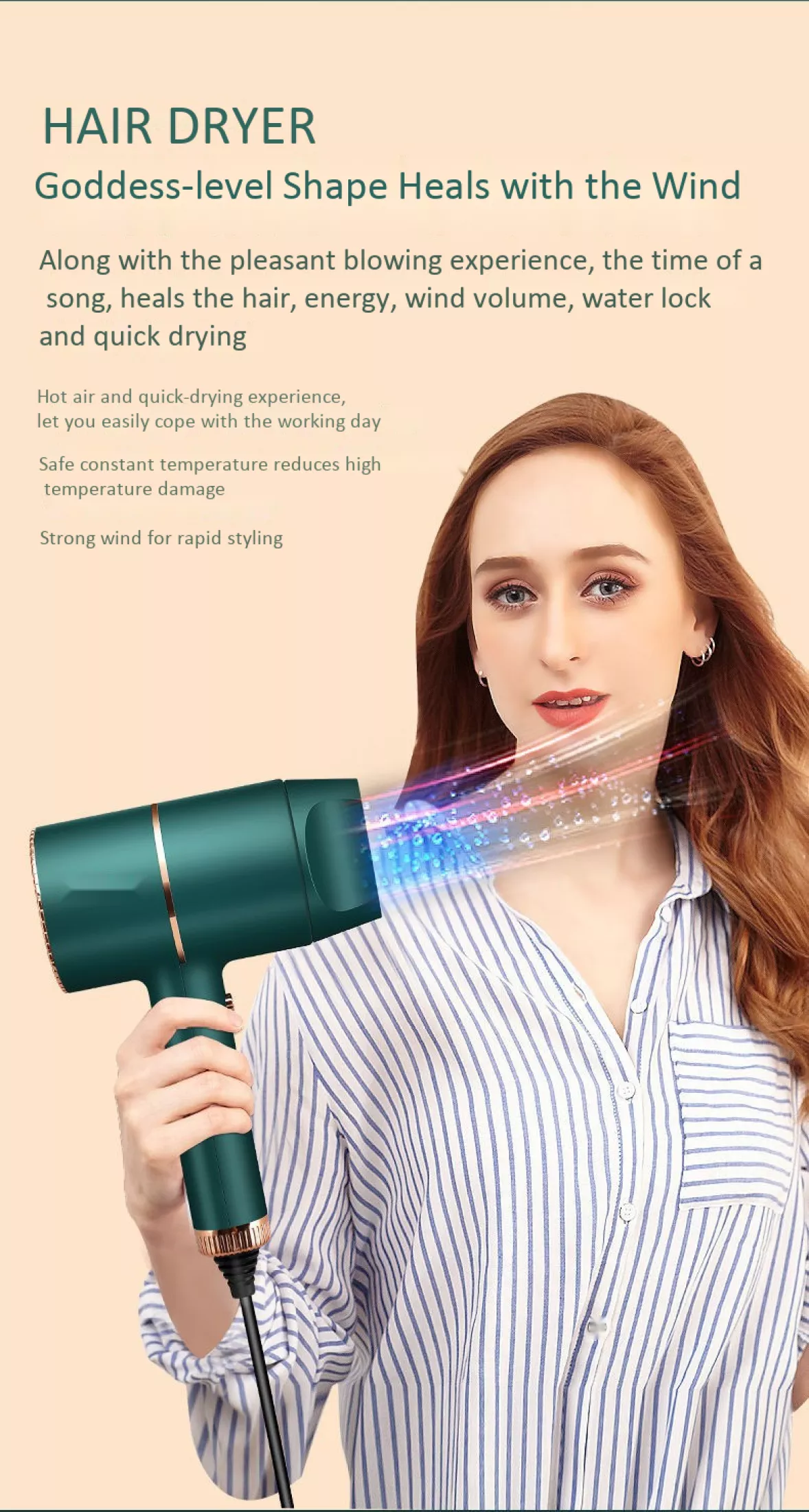 Sunbeam Mid-Size Folding Hair Dryer Two Heat And Speed Setting Cool Shot  White | HD Supply