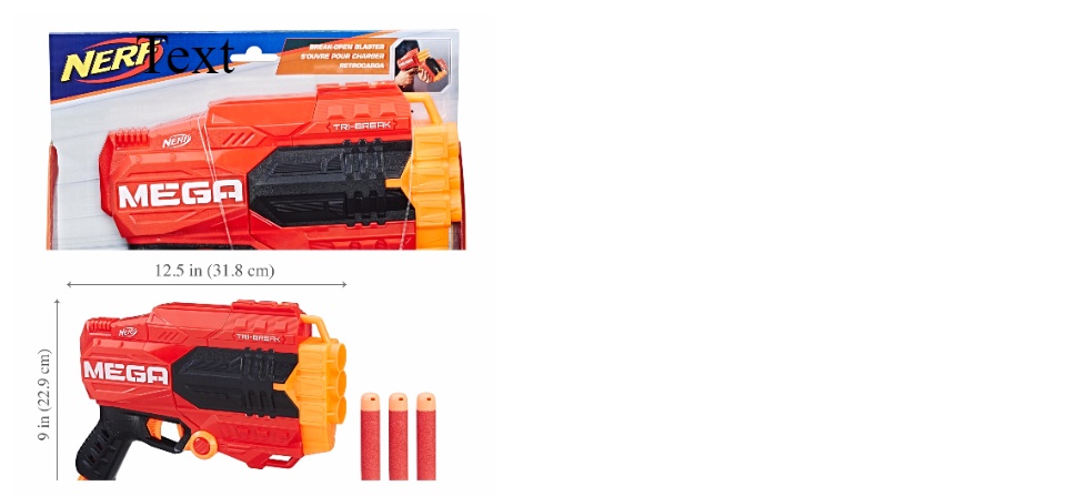 Nerf MEGA Tri-Break Preto - Laranja e Vermelho - Outros Jogos ao