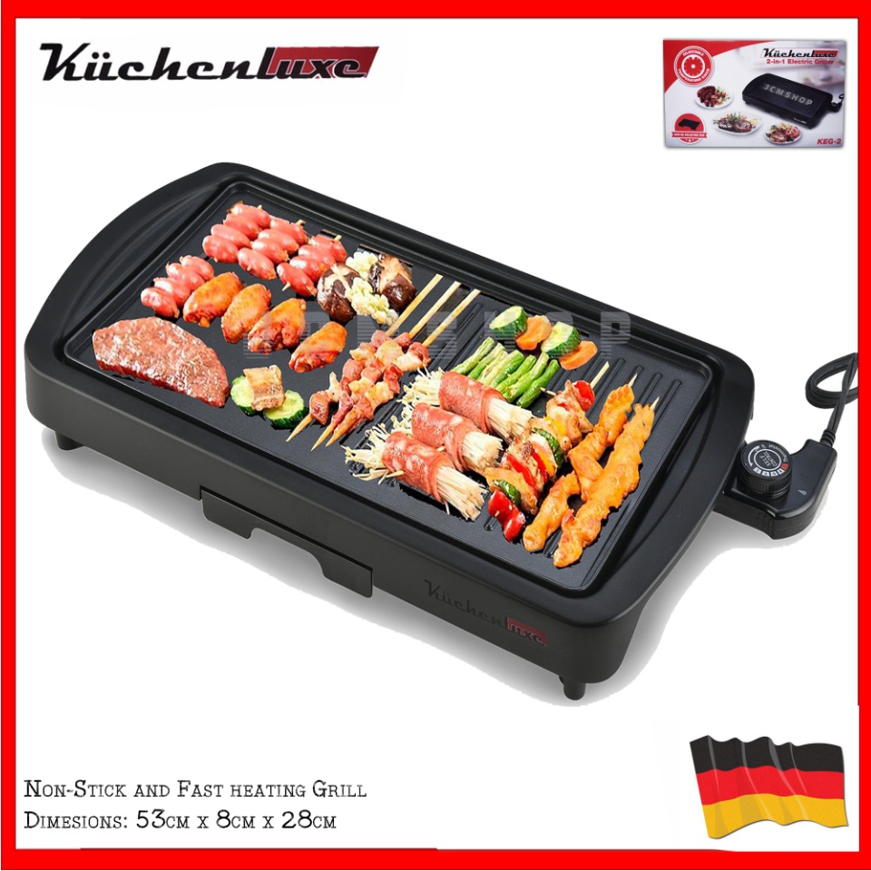 Kuchenluxe 2in1 Samgyupsal Electric Grill with Automatic Oil Exhaustion Korean Samgyeopsal Grill German Brand High Quality Kuchenluxe Non Stick tags Hanaro Joyme Fondue Samgyupsalamat Romantic Baboy L...