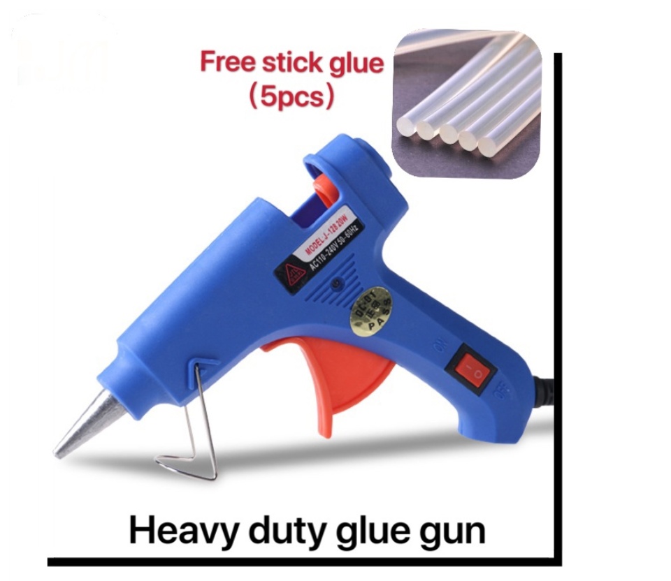 20w Imported Brand New Hot Glue Gun Small / Imported Glue Gun / Glue /  Professional Hot Melt Small Glue Gun With 3 Glitter Glue Stick HGG 01 (1  Pcs + 3 Glitter stick)