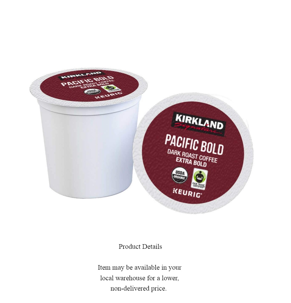 Kirkland Signature Organic Pacific Bold Fair Trade Coffee K-Cup