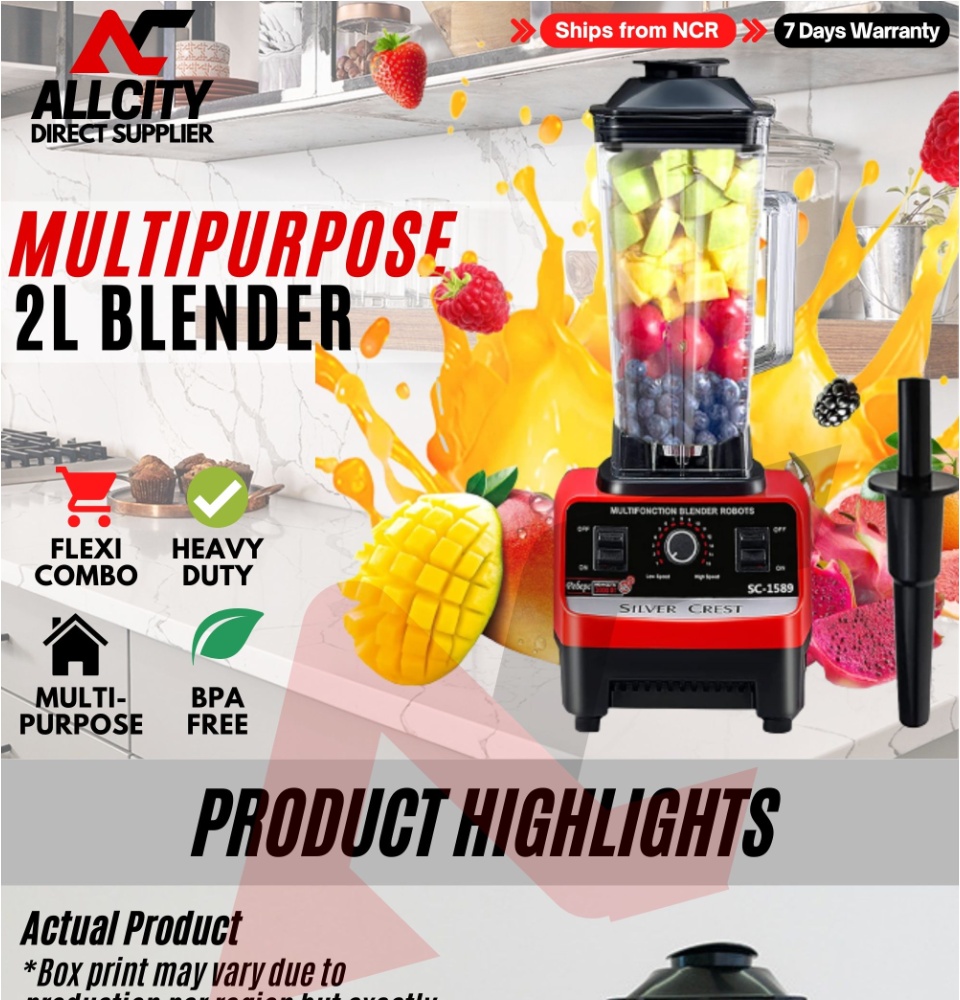 HEAVY DUTY SILVERCREST BLENDER WITH 2 JARS (4500 WATTS) This double cup,  multi-functional silver crest blender is essential in every kitchen as  it, By Zeelaws Concept