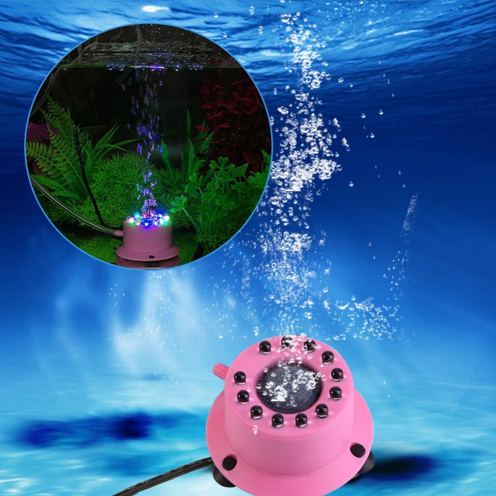 12 Led Submersible Bubble Light Air Stone For Aquarium Fish Tank