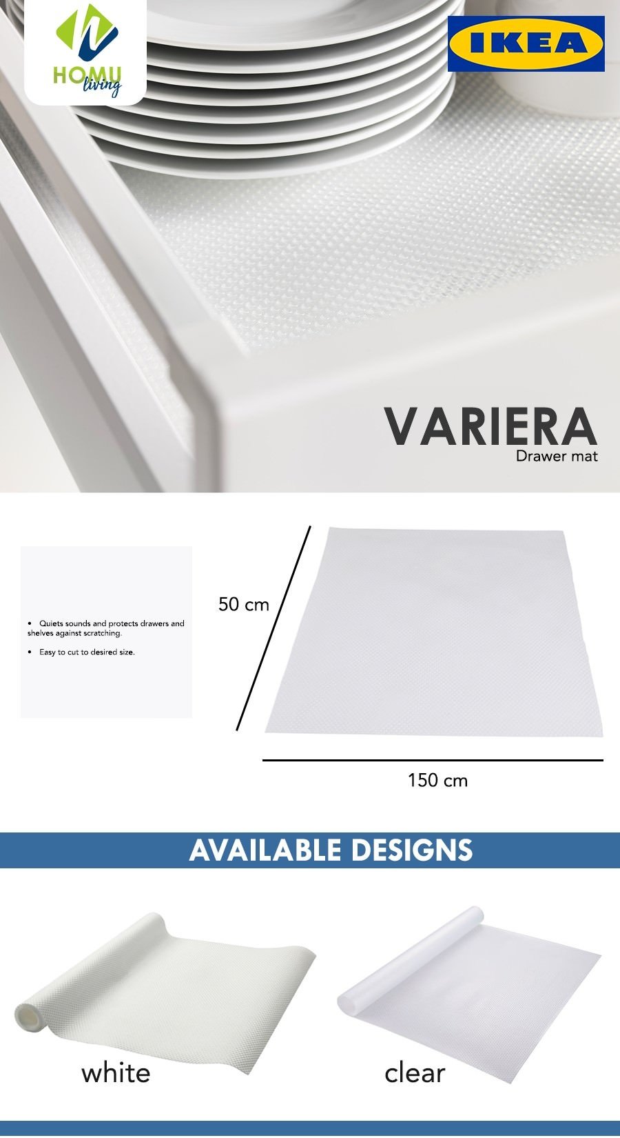 Variera Drawer Mat White Drawer Mat Shelf Liner Cabinet